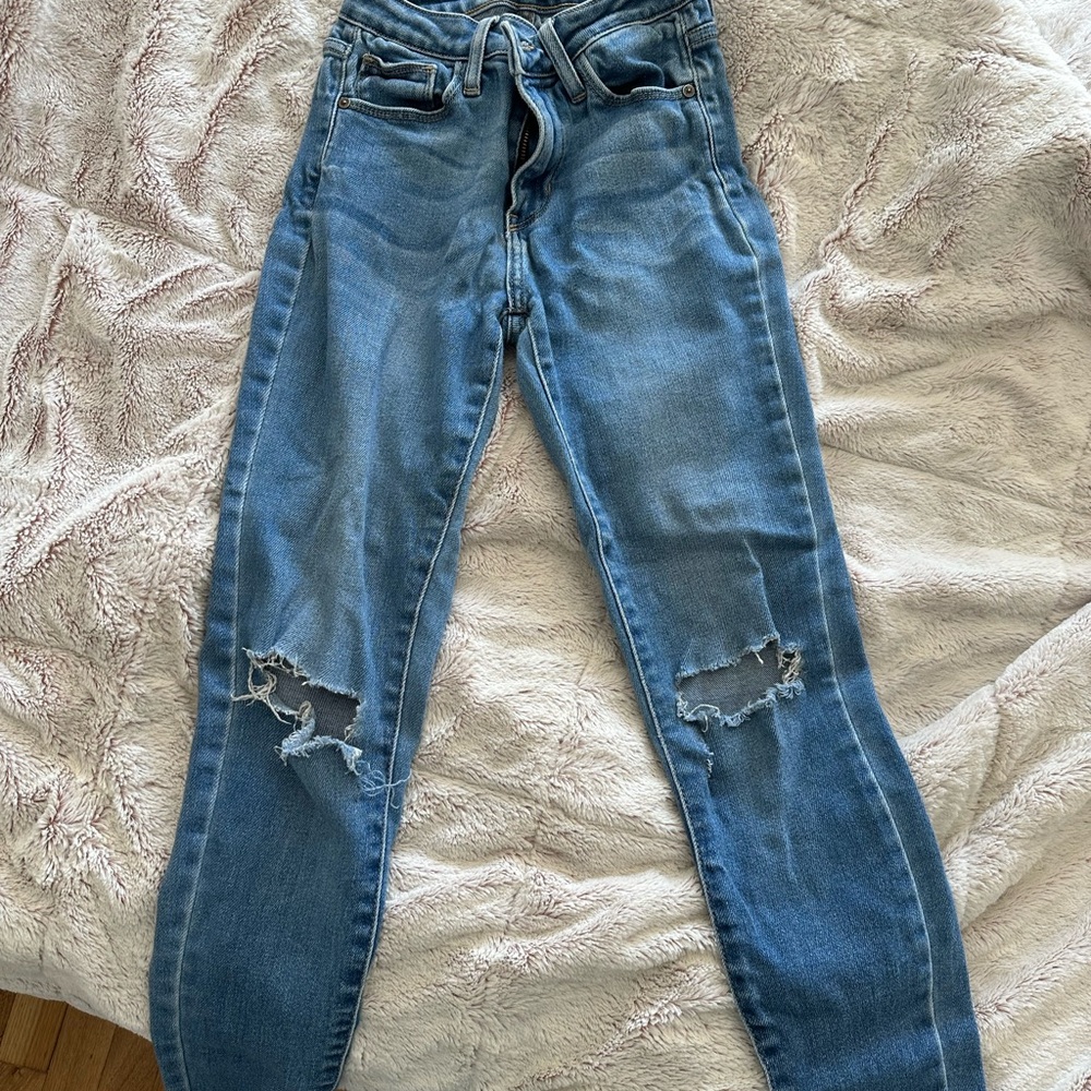 Just Black Light Blue Distressed Skinny Jeans